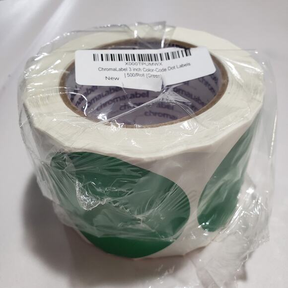 NIP Chromalabel 3" Permanent Color-Code Round Circle Inventory Labels: 500/Roll - Picture 1 of 6
